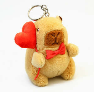 Bownot Red Heart Capybara keychain Plush