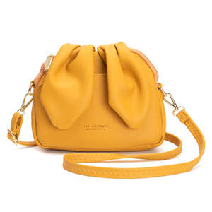 Clothes Accesories: Marigold Yellow Small Square Chain Handbag