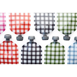 Swish Reusable Food Pouches 140ml Mixed Checked Designs - 5 Pack