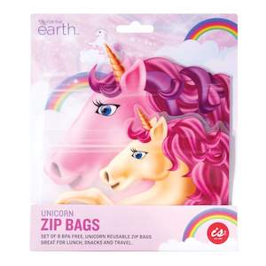 Fabric Reusable Food Bags 1: IS Gift Reusable Zip Lock Bags (Set of 8) - Unicorns