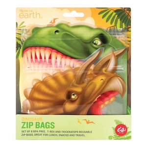 IS Gift Reusable Zip Lock Bags (Set of 8) - Dinosaurs