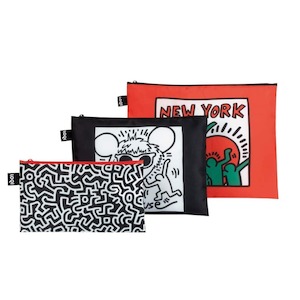 Wash Bags: Loqi Zip Pocket (Set Of 3) Museum Collection Keith Haring