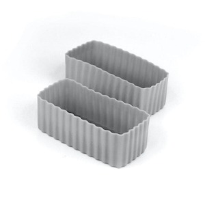 In The Kitchen: Grey Silicone Bento Rectangle Cups 2 Pack for lunchboxes and baking