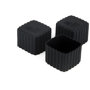 In The Kitchen: Black Silicone Bento Square Cups 3 Pack for lunchboxes, baking & more!