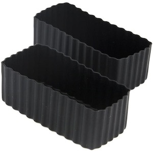 Black Silicone Bento Rectangle Cups 2 Pack - lunchboxes, baking & more