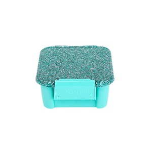 Turquoise Glitter Leakproof Bento Style Kids Snack Box - 2 Compartment