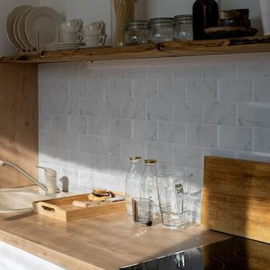 Furniture: 5 Pcs Self-Adhesive 3D Tiles - Marble