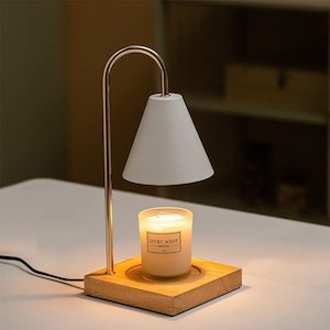 Bedroom: Candle Warmer Lamp Dimmable Electric Candle Wax Melter Lamp - White Oak