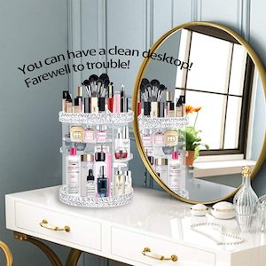 Bedroom: 360-Degree Rotating Cosmetics Makeup Organizer