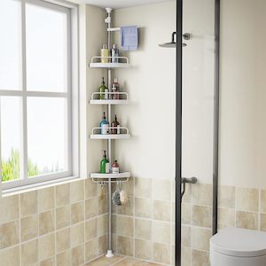 Home Appliances: Floor to Ceiling Shower Caddy Corner Tension Pole