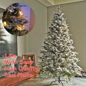 Home Appliances: *CLEARANCE* Christmas Tree Artificial Xmas Pine Tree WITH SNOW 180cm
