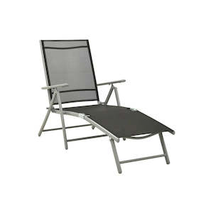 Garden: Outdoor Lounger Aluminum Alloy Lounger Black