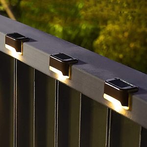Garden: Solar Fence Lights - 1led warm (4pc)