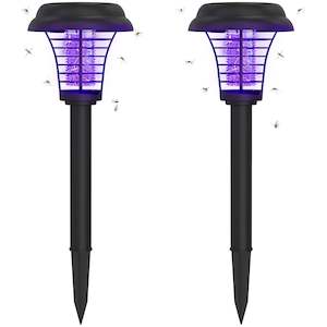 Solar Powered Garden Lawn LED Mosquito Killer Light - 2 pack