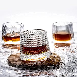 Rotatable Old Fashioned Glasses Dot 4 SET
