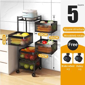 5 Tier Square Metal Kitchen Storage Shelf