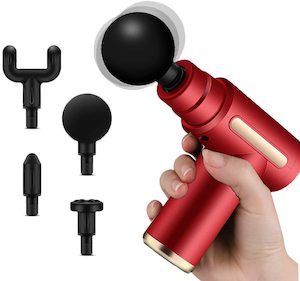 Sports: Percussion Muscle Massage Gun Handheld Deep Tissue Massager Gun Red
