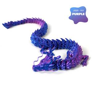 3D Printed Dragon Figurine Articulated Model Toy Purple