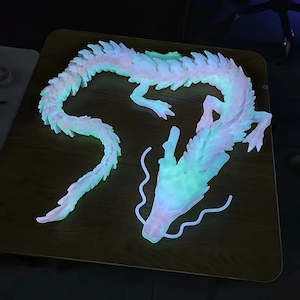 3D Printed Dragon Figurine Articulated Model Toy Luminous
