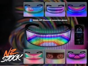 Toys: Bluetooth Programmable Full Color LED Glasses – USB Rechargeable Light Up Shining Glasses for Party & Festival