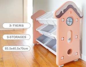 Toys: 9-Bin Toy Storage Organizer Light Pink – Kids Playroom Shelf