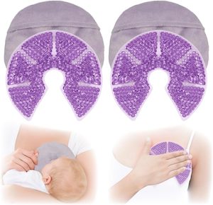 Beauty: Hot Cold Breast Gel Bead Ice Packs Breast Pads Relief for Breastfeeding