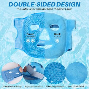 Beauty: Cold Face Eye Mask Ice Pack Reduce Face Puff,Dark Circles,Gel Beads Hot Heat Cold Compress Pack,Face SPA for Woman Sleeping, Pressure, Headaches, Skin Care[Blue]