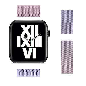 Stainless Steel Milanese Loop Apple Watch Band Pink Purple 42mm 44mm 45mm 49mm
