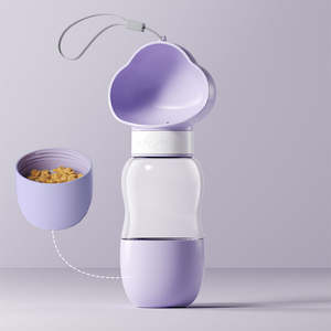 Pets: Pet travel water food feeder purple