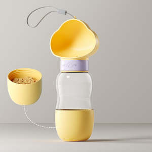Pets: Pet travel water food feeder yellow