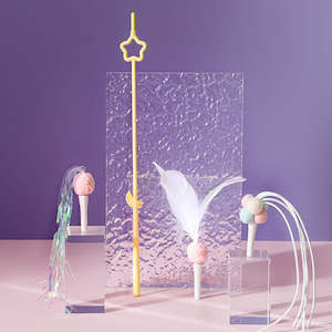 Pets: Pet Wand Toy Cartoon Type Cat Teaser Stick Pet 3 in 1 Cat Teaser Purple