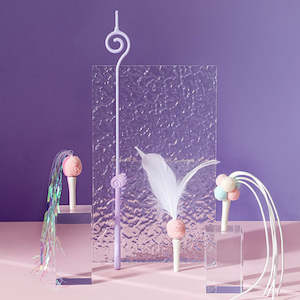 Pet Wand Toy Cartoon Type Cat Teaser Stick Pet 3 in 1 Cat Teaser Purple