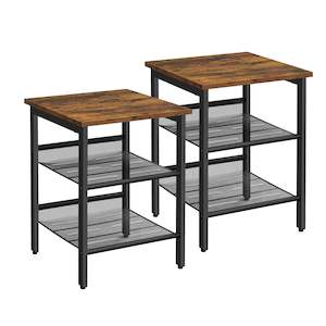 Vasagle: VASAGLE Side Table Set, Nightstand, Industrial Set of 2 Bedside Tables
