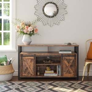 Vasagle: VASAGLE TV Cabinet for 55-inch TVs with Sliding Barn Doors