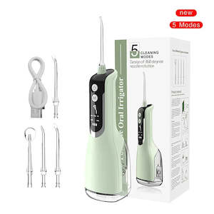 Bathroom: Cordless Water Flosser Teeth Cleaner USB Rechargeable - GREEN