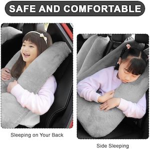 Travel: Kids Travel Pillow, Multifunctional U-shaped Car Cushion, Back Seat Supports Gray