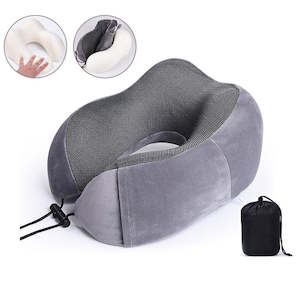 Travel: Travel Pillow Memory Foam Neck Pillow with Washable Cover Gray
