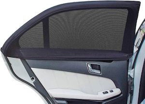 Car: 2 Pack SUV Car Rear Windows Sunshade 2 Pack Breathable Stretchy Mesh for Rear Side Windows Block Sunlight