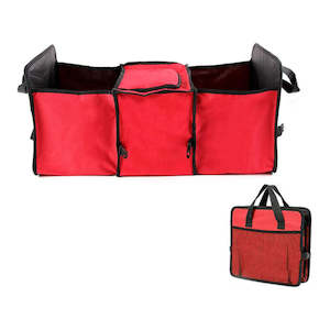 Car: Car boot organizer with cooler storage - Red