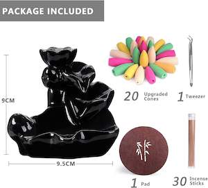Backflow Incense Burner: Backflow Incense Burner 4 Tier Lotus