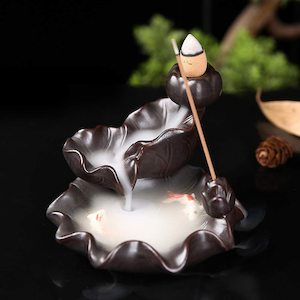 Backflow Incense Burner: Backflow Incense Burner - Lotus Pond with Koi Fish