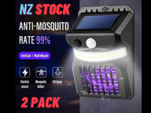 Garden: 2 Pack Solar LED 2in1 Motion Light Mosquito Trap Light