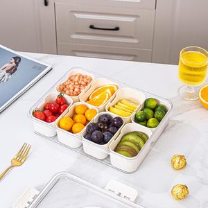 Snackle Box with Lid 8-Compartment Charcuterie Tray Organizer