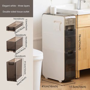 Bathroom: 3 Tier Bathroom Storage Cabinet Shelf Corner Organiser