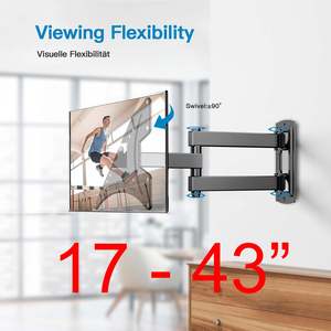 Furniture: TV Wall Bracket for 17-43 inch TVs, Swivels Tilts TV Wall Mount for Flat & Curved TVÄŹÄ˝_ESA 75x75mm to 200x200mm up to 20kg