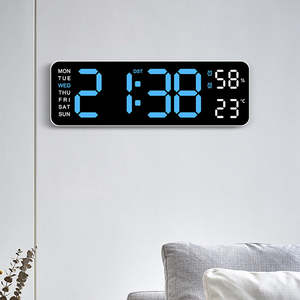 Under 10: Adjustment Brightness LED Digital Wall Clock With Temperature Display