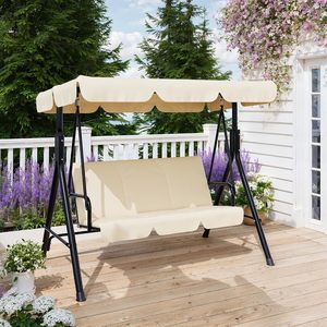 Outdoor Furniture: Outdoor Three-Seater Swing Chair - Sand