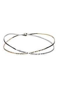 Serge Thoraval: BRACELET ELUARD CROISE ARGENT & GOLD