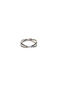 Serge Thoraval: BAGUE ELUARD CROISEE ARGENT IN SILVER/GOLD