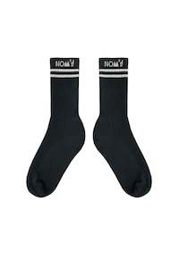 Socks: STRIPE SOCKS IN BLACK/WHITE